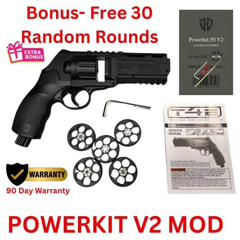 T4E TR50 HDR 50 - 50 CAL PAINTBALL PISTOL REVOLVER POWERKIT MOD Powerkit HDR50