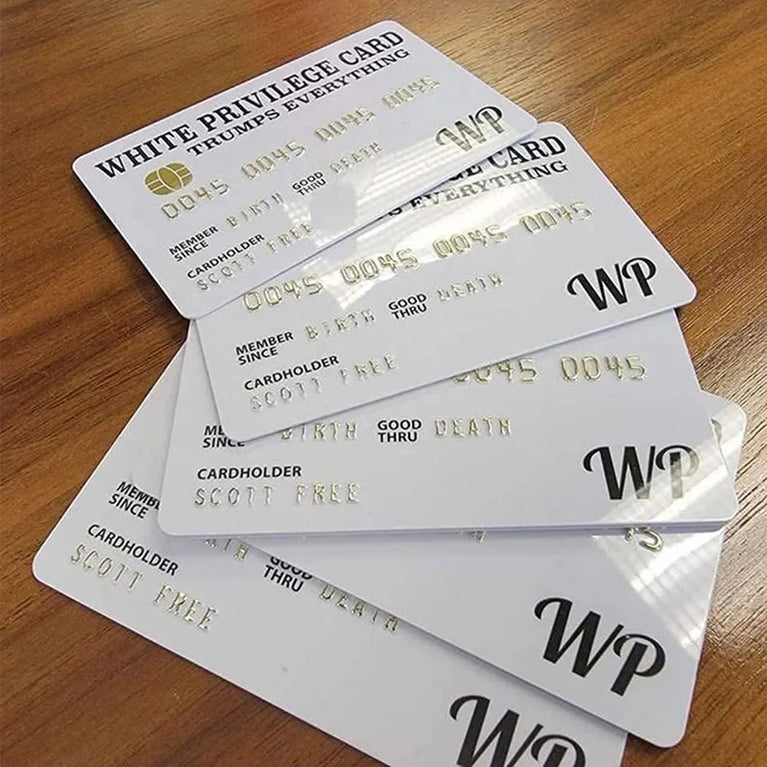 White privilege card novelty