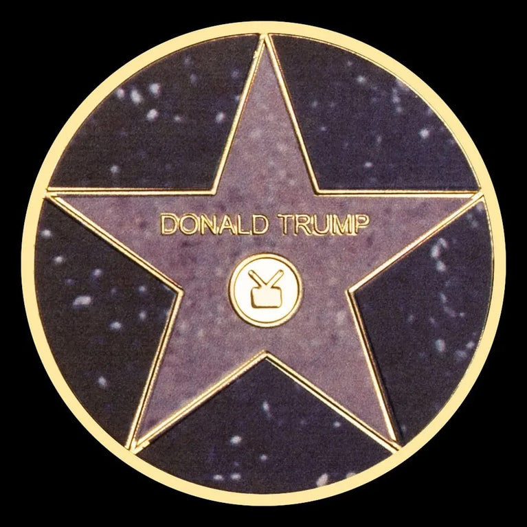 Donald Trump walk of fame Star Collectible Gold Plated Coin US President