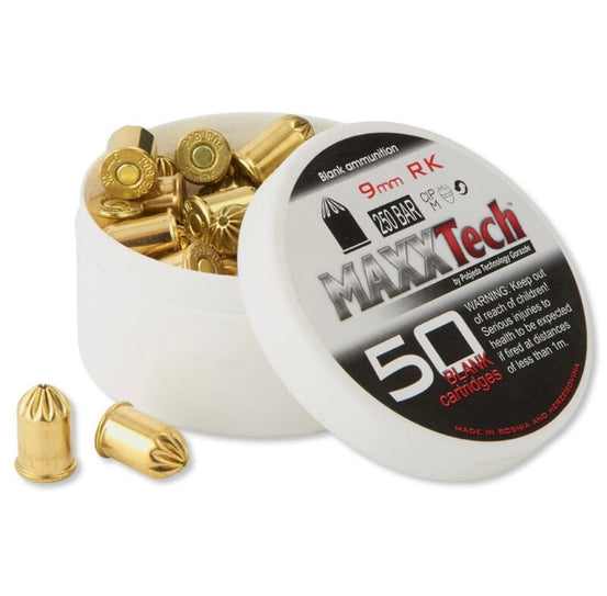 9mm RK .380 Revolver Blank Rounds, 50 Count Extra Loud Full Loads-KRM Products LLC.