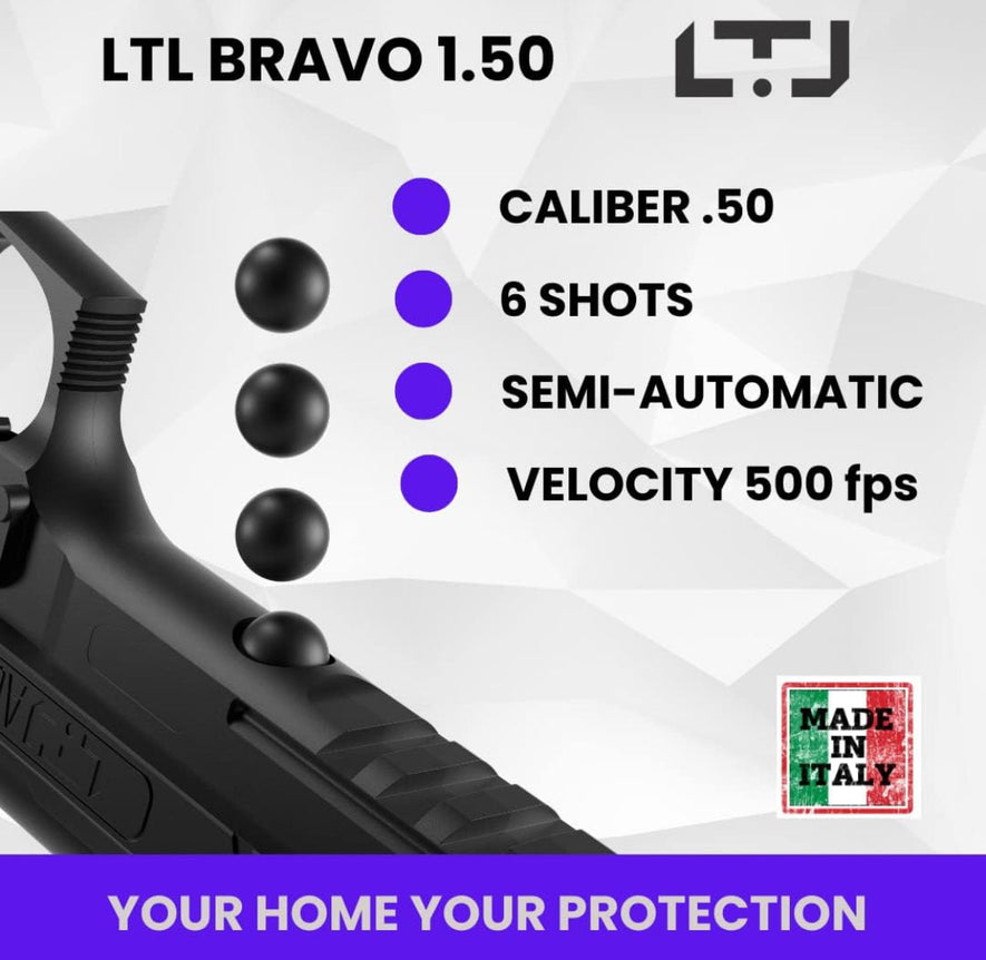 Bravo 1.50 .50 Cal Self Defense Pepper Air Pistol Paintball Gun Marker Weapon-KRM Products LLC.