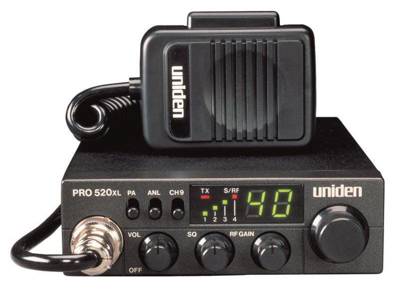 UNIDEN PRO520XL COMPACT 40 CHANNEL CB RADIO WITH RF GAIN, PA, ANL FILTER-KRM Products LLC.