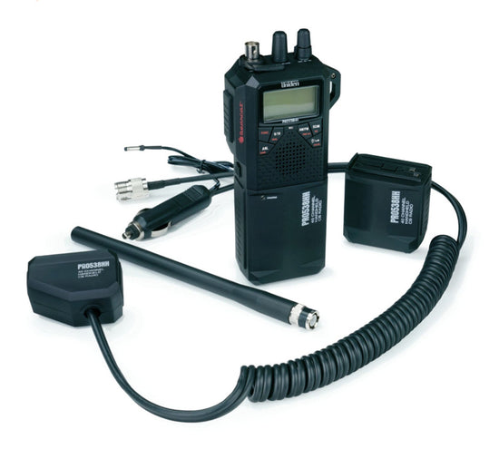 UNIDEN - PRO538HHFM 40 CHANNEL AM/FM HANDHELD CB RADIO WITH DC CAR ADAPTER-KRM Products LLC.