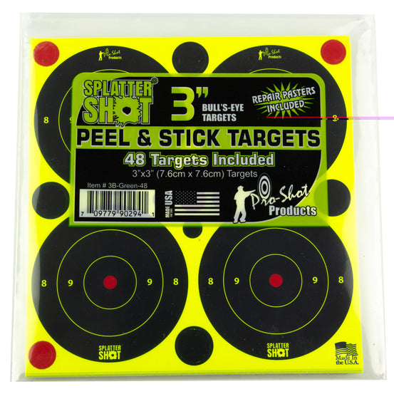 Pro-shot 3" Green Bullseye 48 Pk