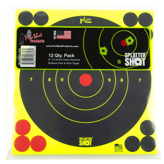 Pro-shot 6" Green Bullseye 12pk