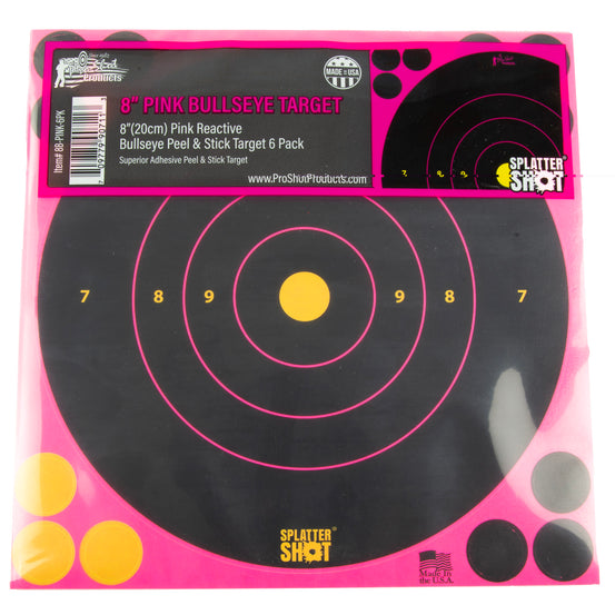 Pro-shot 8" Pink Bullseye 6pk