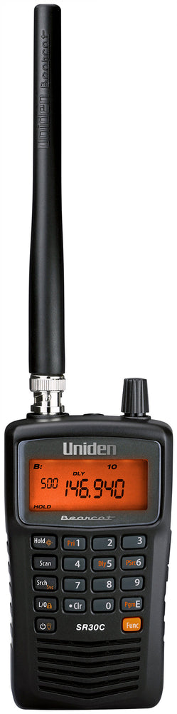 UNIDEN - SR30C 500 CHANNEL HAND HELD NARROW BAND SCANNER WITH 10 CHANNEL BANKS & SERVICE SEARCH BANDS-KRM Products LLC.