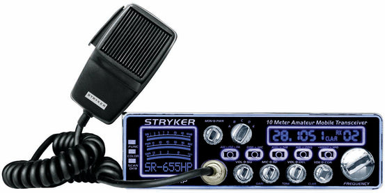 STRYKER SR655HPC 80-90 WATT 10 METER RADIO WITH 7 COLOR SELECTABLE FACE, ECHO, ROGER BEEP, PA, 32 STAGE DIMMER, BUILT-IN SWR CIRCUIT-KRM Products LLC.