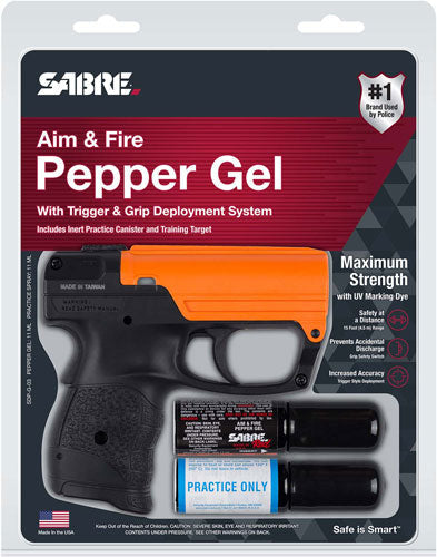 Pepper Spray - Sabre Aim & Fire Pepper Gel - W/trigger And Grip Deployment